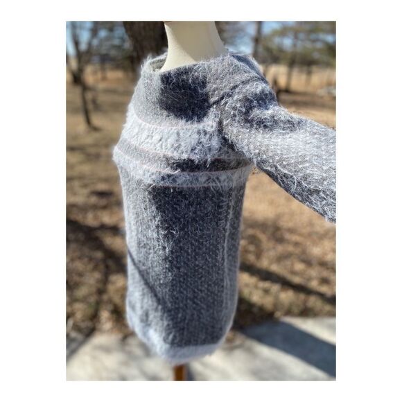 Sleeping on Snow Slouchy Off Shoulder Sweater Wool Blend Fuzzy NWT Sz S Grey - Picture 5 of 16